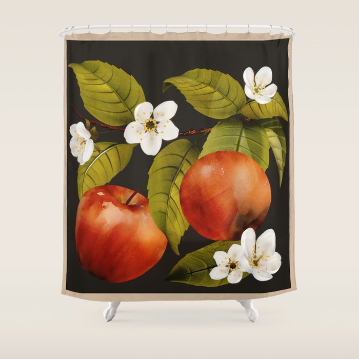 Apples Botanical Art 1 Shower Curtain Gallery Image 1