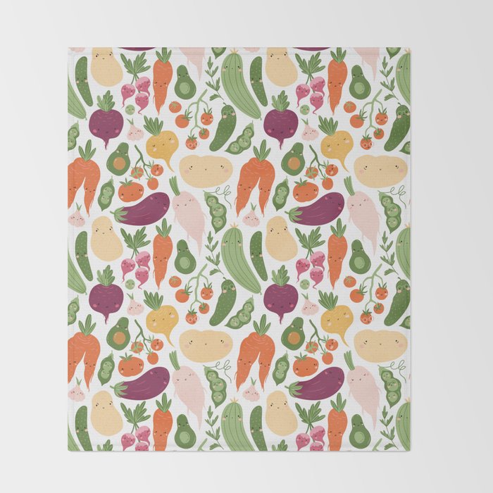 Cute vegetables Throw Blanket Gallery Image 2