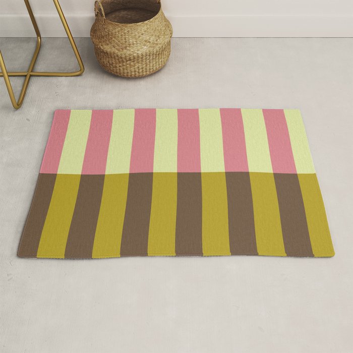 Retro Candy Stripe Pattern Rug Gallery Image 1