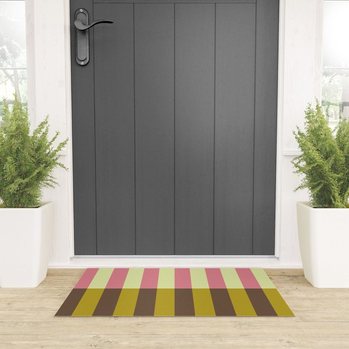Retro Candy Stripe Pattern Welcome Mat Gallery Image 3