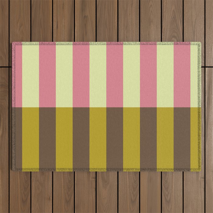 Retro Candy Stripe Pattern Outdoor Rug Gallery Image 1