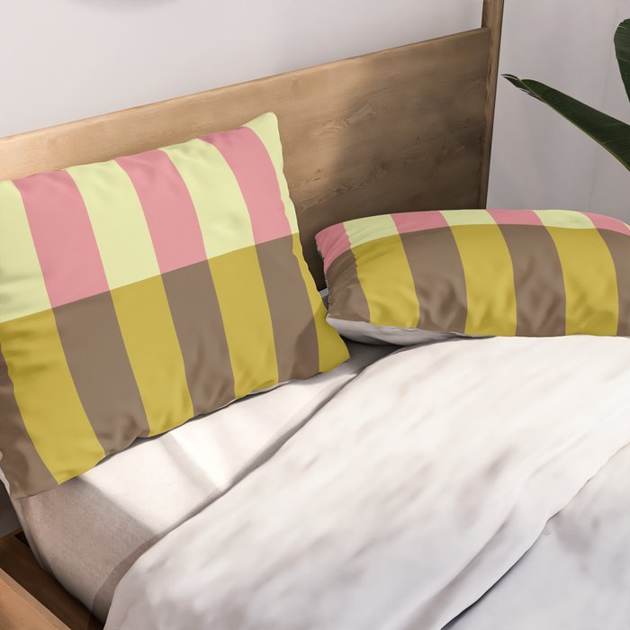 Retro Candy Stripe Pattern Pillow Sham Gallery Image 2
