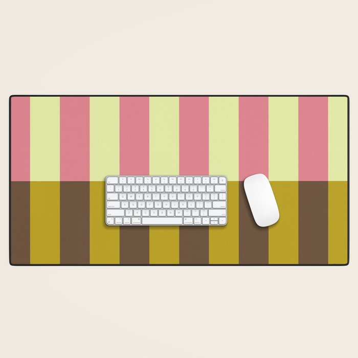 Retro Candy Stripe Pattern Desk Mat Gallery Image 1