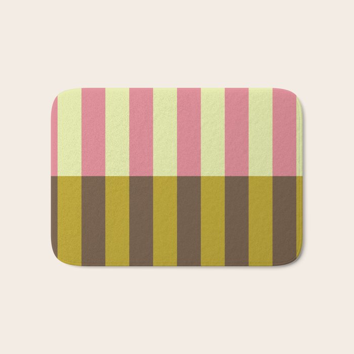 Retro Candy Stripe Pattern Bath Mat Gallery Image 1