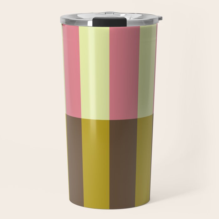 Retro Candy Stripe Pattern Travel Mug Gallery Image 1
