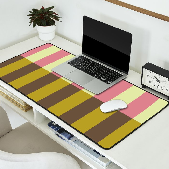 Retro Candy Stripe Pattern Desk Mat Gallery Image 2