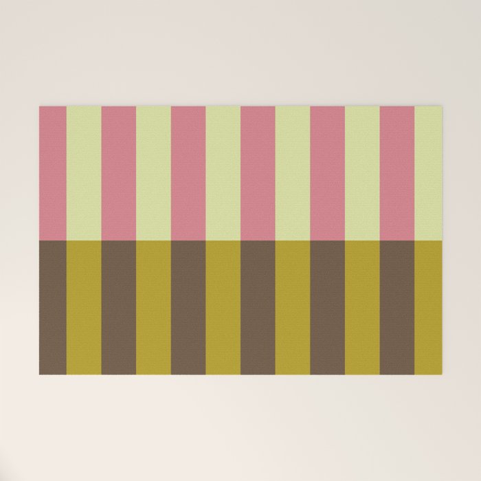 Retro Candy Stripe Pattern Welcome Mat Gallery Image 1