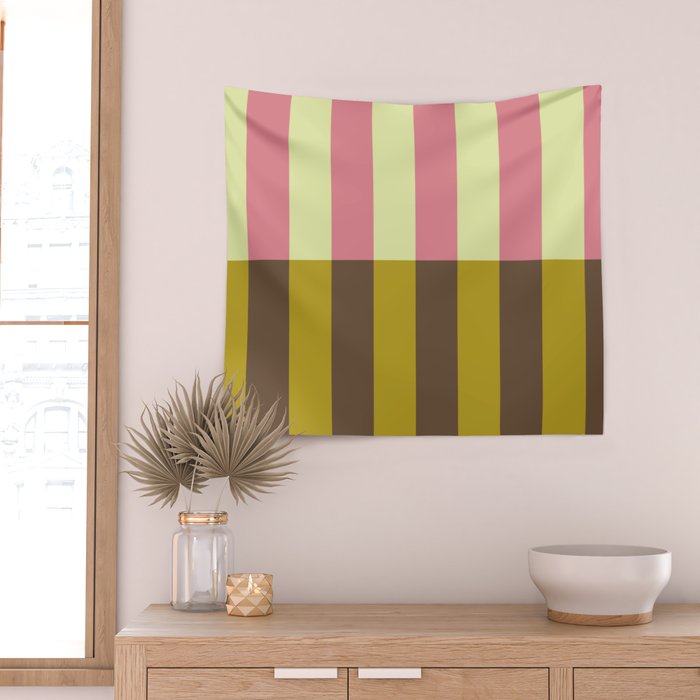 Retro Candy Stripe Pattern Wall Tapestry Gallery Image 2