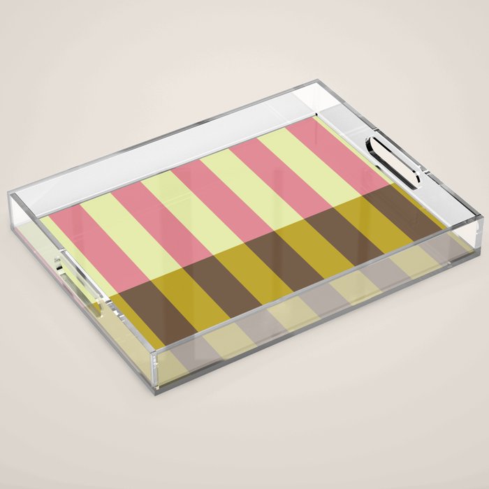 Retro Candy Stripe Pattern Acrylic Tray Gallery Image 1