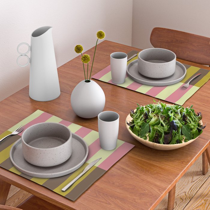Retro Candy Stripe Pattern Placemat Gallery Image 2