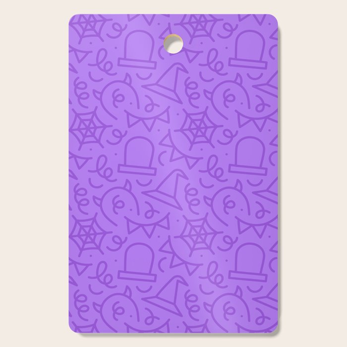 Fun halloween cartoon doodle art pattern Cutting Board Gallery Image 1