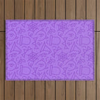Fun halloween cartoon doodle art pattern Outdoor Rug Gallery Image 1