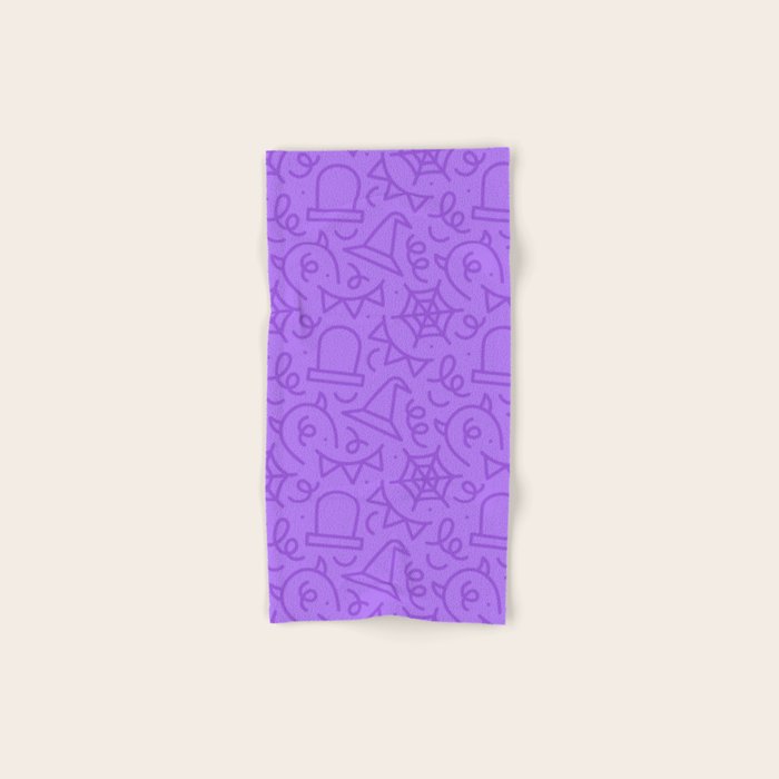 Fun halloween cartoon doodle art pattern Bath Towel Gallery Image 1