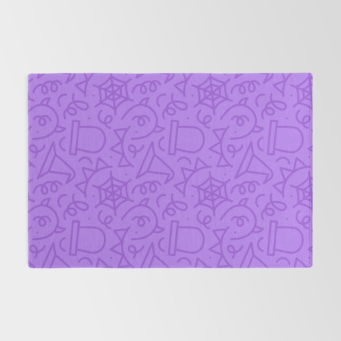 Fun halloween cartoon doodle art pattern Rug Gallery Image 2