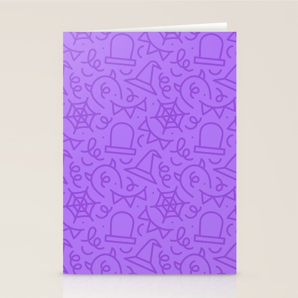 Fun Halloween Cartoon Doodle Art Pattern Stationery Card