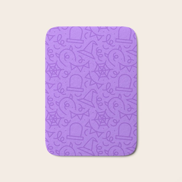 Fun halloween cartoon doodle art pattern Bath Mat Gallery Image 1