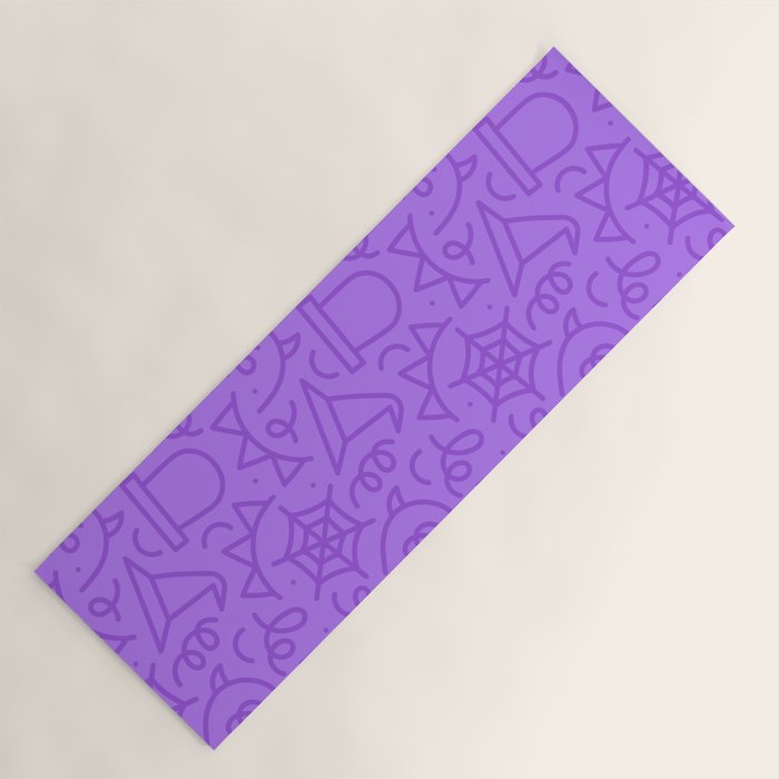 Fun halloween cartoon doodle art pattern Yoga Mat Gallery Image 1
