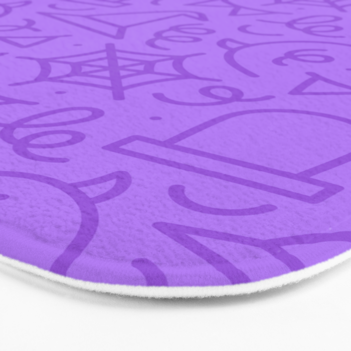 Fun halloween cartoon doodle art pattern Bath Mat Gallery Image 3