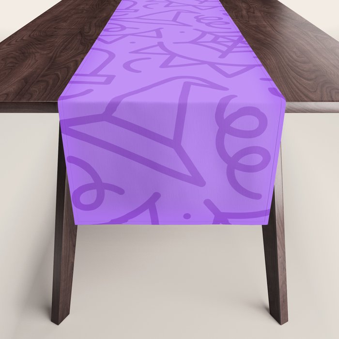 Fun halloween cartoon doodle art pattern Table Runner Gallery Image 1