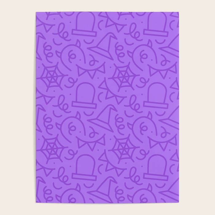 Fun halloween cartoon doodle art pattern Poster Gallery Image 4