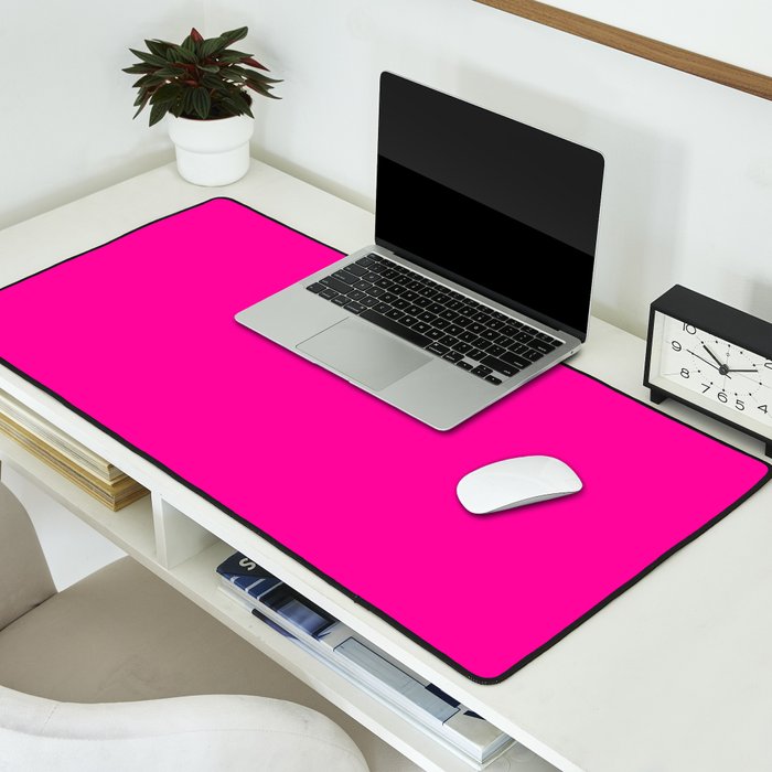 Solid neon pink  Desk Mat Gallery Image 2