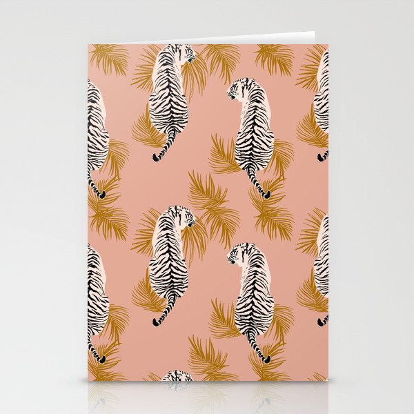 Paisley Tiger - soft pink & gold Stationery Card Gallery Image 2