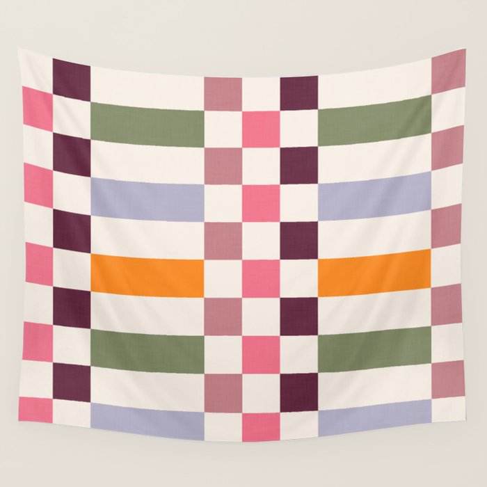 Checker Grid - eclectic Wall Tapestry Gallery Image 4