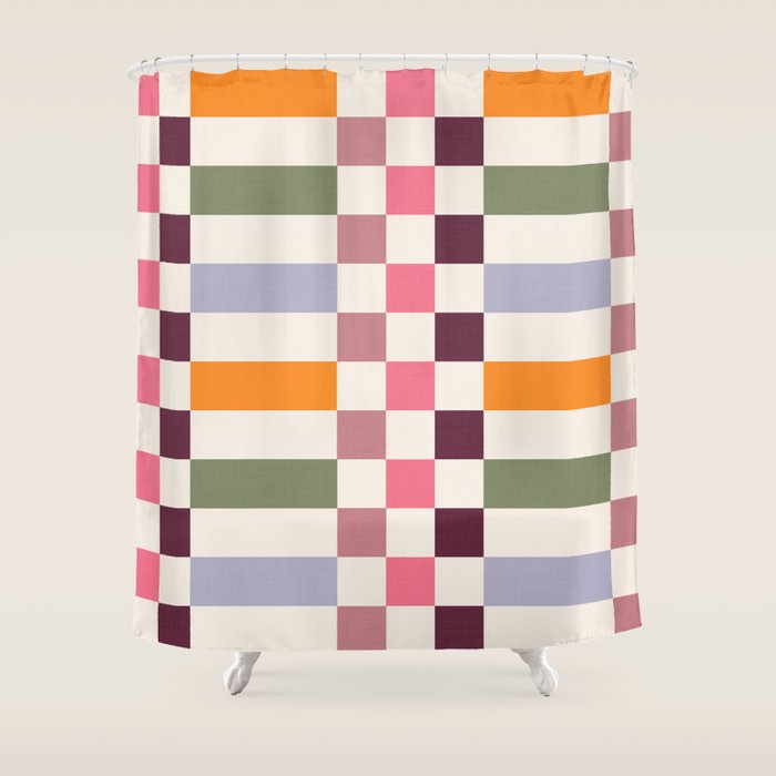 Checker Grid - eclectic Shower Curtain Gallery Image 1