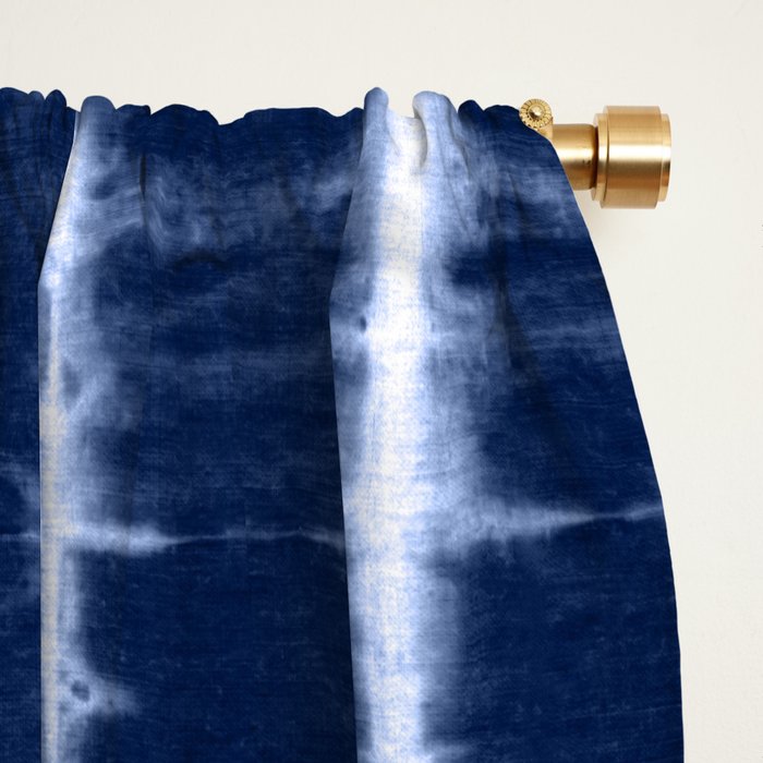 Shibori itajime indigo square pattern Window Curtain Gallery Image 2