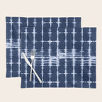 Shibori itajime indigo square pattern Placemat Gallery Image 1