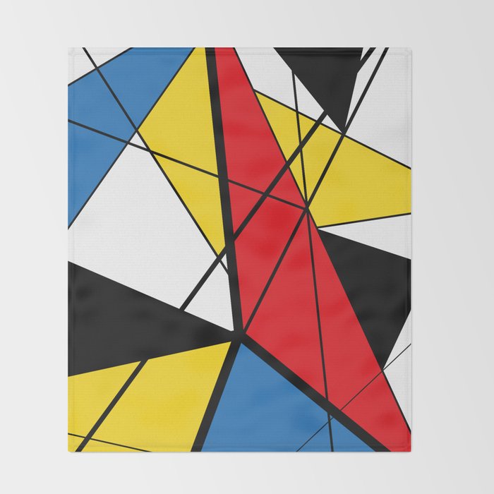 Mondrian Art Throw Blanket Gallery Image 2