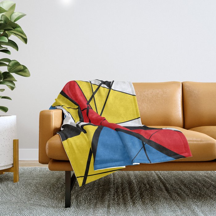 Mondrian Art Throw Blanket Gallery Image 1