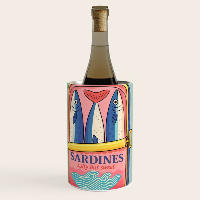 Tin of Love - Sardines in a Can with Heart Tail Wine Chiller Gallery Image 1