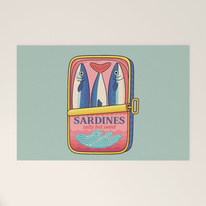 Tin of Love - Sardines in a Can with Heart Tail Welcome Mat Gallery Image 1