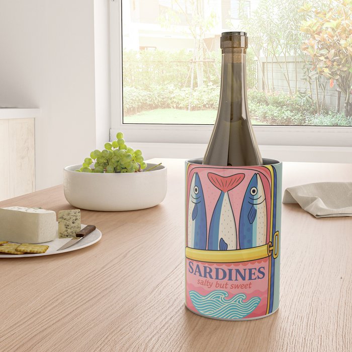 Tin of Love - Sardines in a Can with Heart Tail Wine Chiller Gallery Image 4