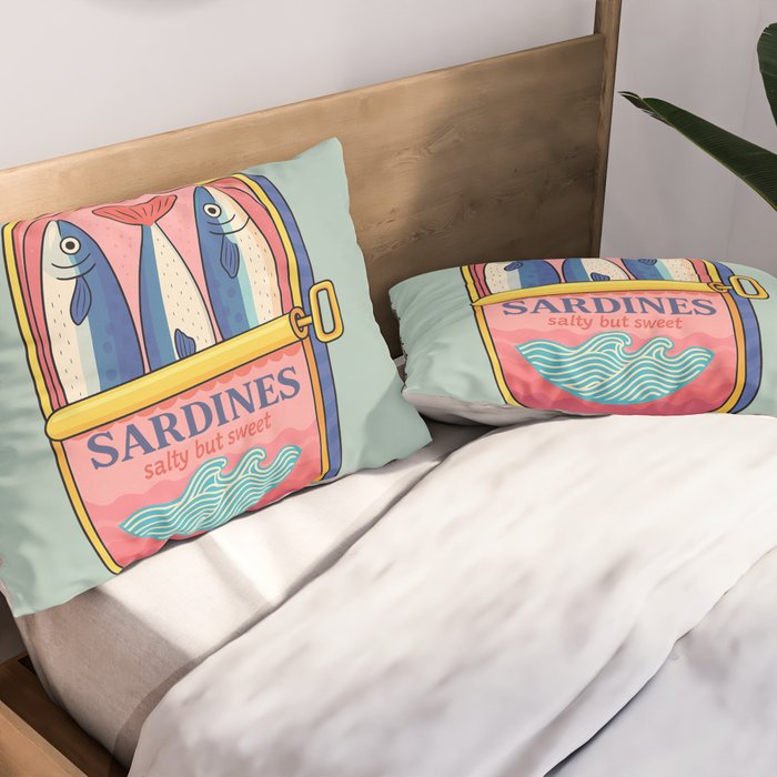 Tin of Love - Sardines in a Can with Heart Tail Pillow Sham Gallery Image 2