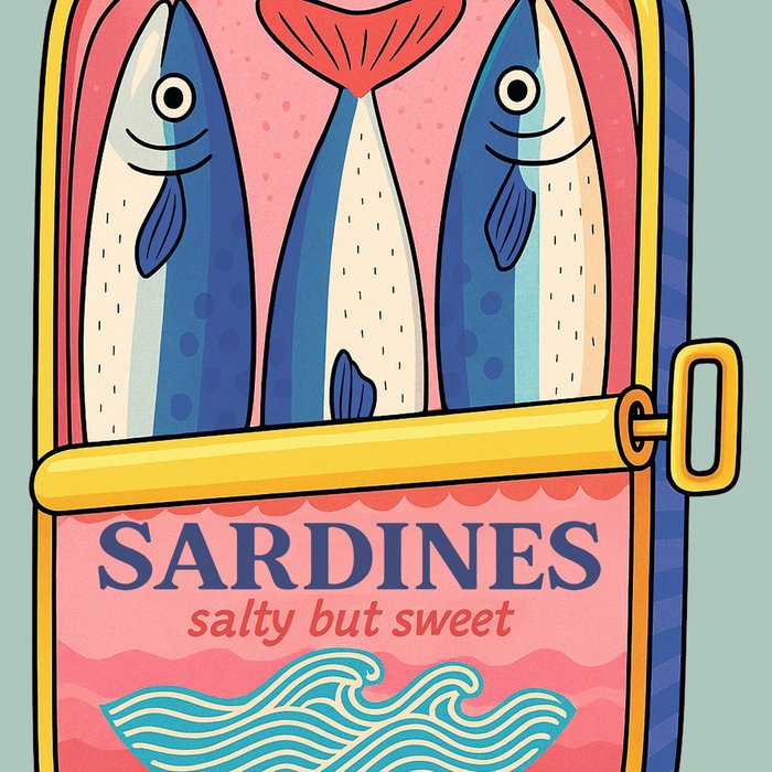 Tin of Love - Sardines in a Can with Heart Tail Coffee Mug Gallery Image 2