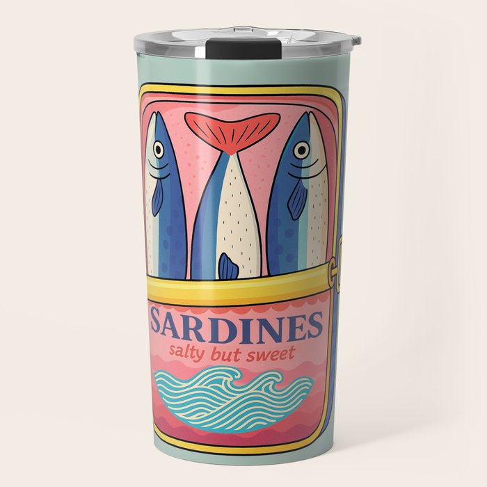 Tin of Love - Sardines in a Can with Heart Tail Travel Mug Gallery Image 1