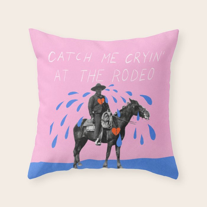 Cryin' at the Rodeo Throw Pillow Gallery Image 1