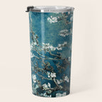 Van Gogh Almond Blossoms : Dark Teal Travel Mug Gallery Image 3