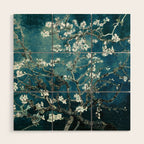 Van Gogh Almond Blossoms : Dark Teal Wood Wall Art Gallery Image 1