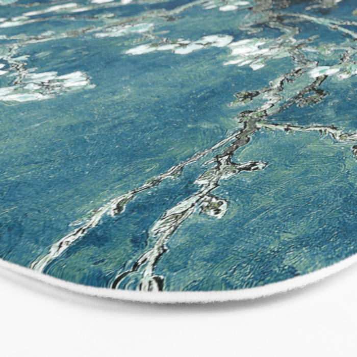 Van Gogh Almond Blossoms : Dark Teal Bath Mat Gallery Image 3