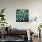 Van Gogh Almond Blossoms : Dark Teal Wood Wall Art Gallery Image 2