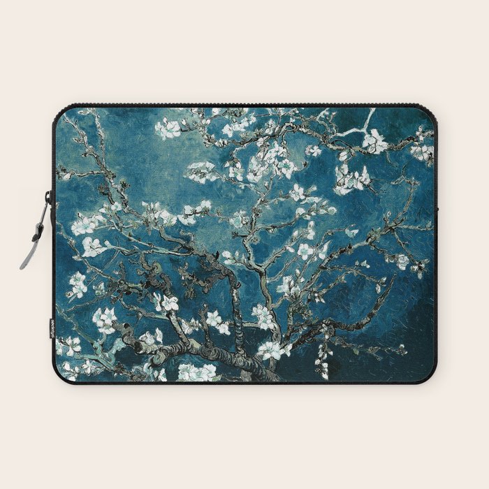 Van Gogh Almond Blossoms : Dark Teal Laptop Sleeve Gallery Image 1