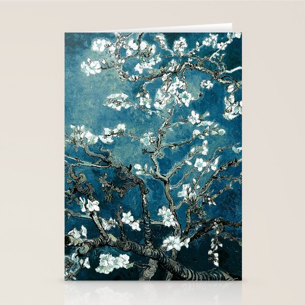 Van Gogh Almond Blossoms : Dark Teal Stationery Card Gallery Image 2