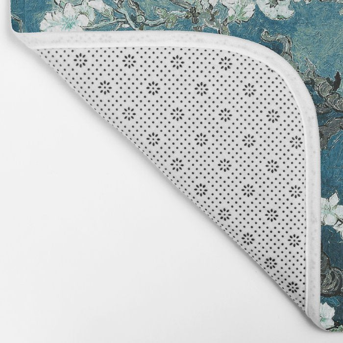 Van Gogh Almond Blossoms : Dark Teal Bath Mat Gallery Image 2