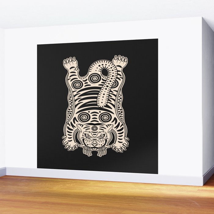 King Of The Jungle 04: Black & White Tiger Edition Wall Mural Gallery Image 2