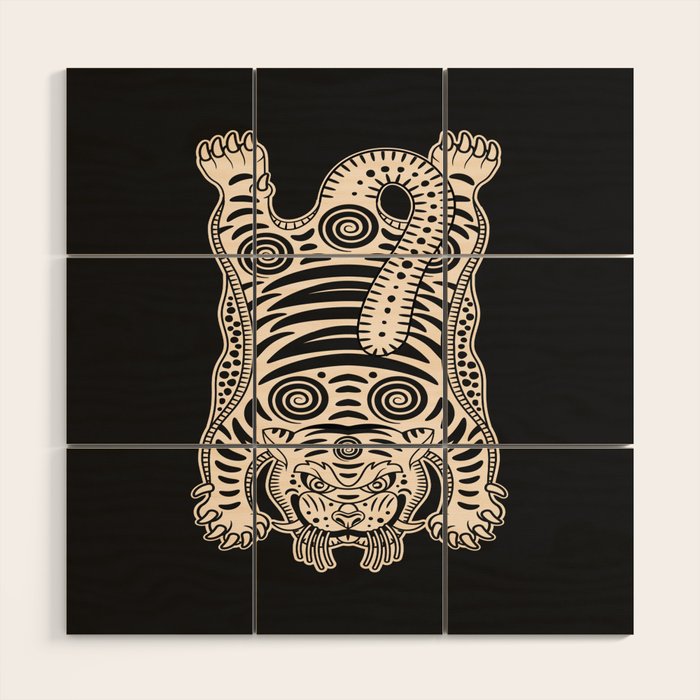 King Of The Jungle 04: Black & White Tiger Edition Wood Wall Art Gallery Image 1