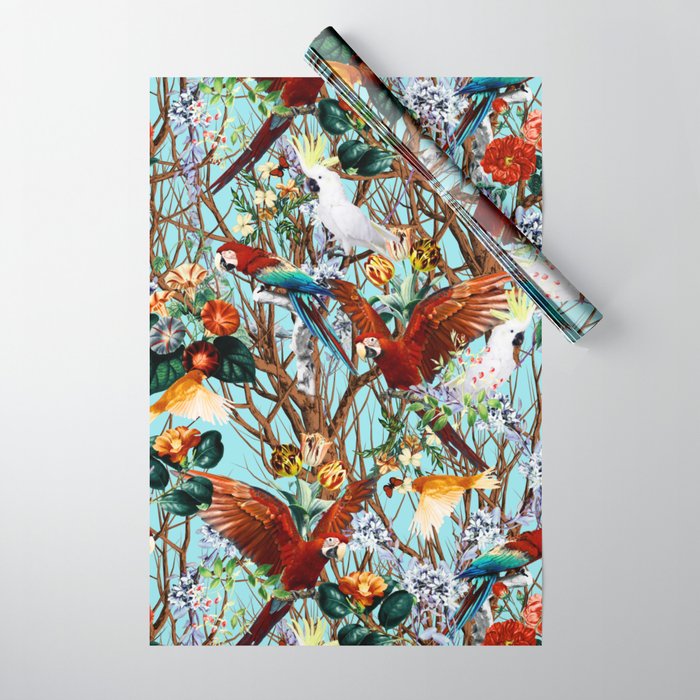 Floral and Birds XXX Wrapping Paper Gallery Image 1