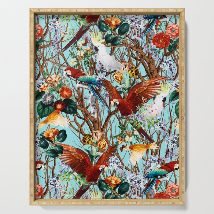 Floral and Birds XXX Serving Tray Gallery Image 1